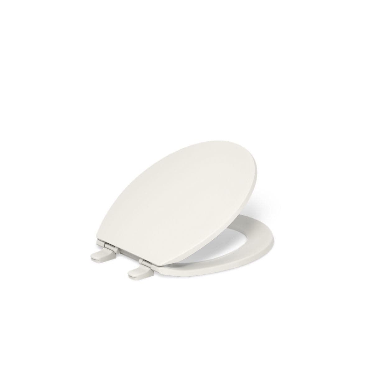K-4775-96 Brevia Round Toilet Seat with Quick-Release Hinges And Quick-Attach Hardware For Easy Clean, Biscuit