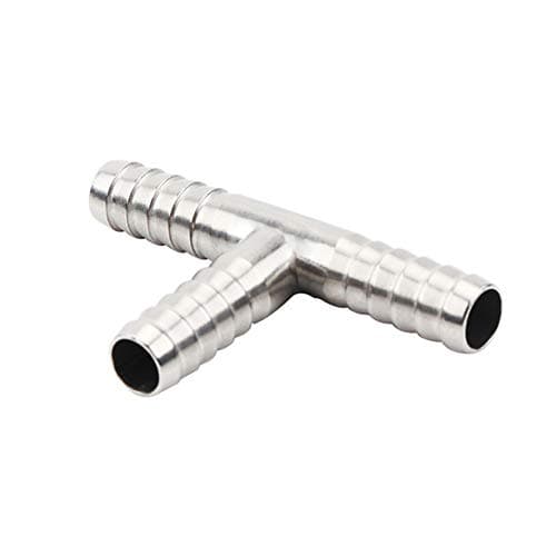 Beduan Stainless Steel 3/8" Hose Barb, 3 Way Tee T Shape Barbed Co2 Splitter Fitting