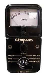 Simpson Ohmmeter, 372-2 -500 Ohms to 0-50 Megohms