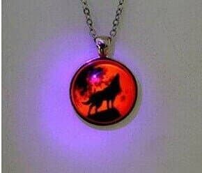 Moon Wolf Necklace Glow in the Dark After Uv Absorption Necklace Noctilucent Necklace Friendship Love Gifts Unique Lovers Gifts