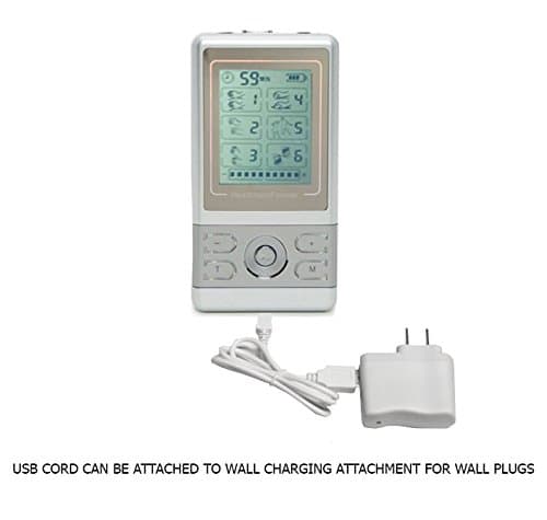 Healthmateforever 6 Modes Portable Electrotherapy Device + Extra Reflexology Sandal for Feet Pain Relief Silver