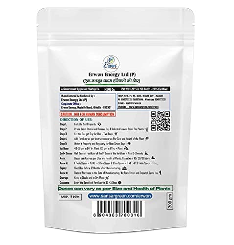 Erwon® Hibiscus Plant Growth Booster, Premium Essential Powerful Organic Fertilizer For Overall Growth Of Hibiscus Plants, With Charged Micro-Organism And ++ Micronutrients. (200 gm)