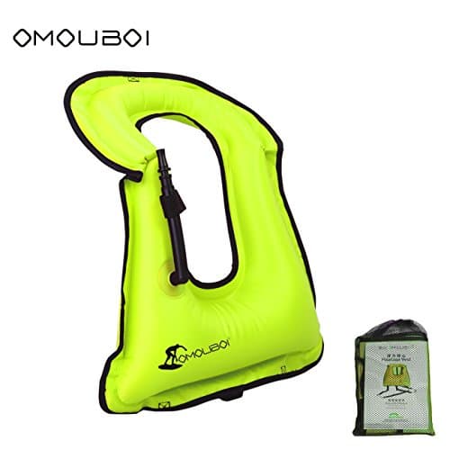 SUNNY LIFE JACKETS Life Jackets Omouboi Unisex Child Inflatable Snorkel Vest Snorkel Jacket Free Diving Safety Jacket Life