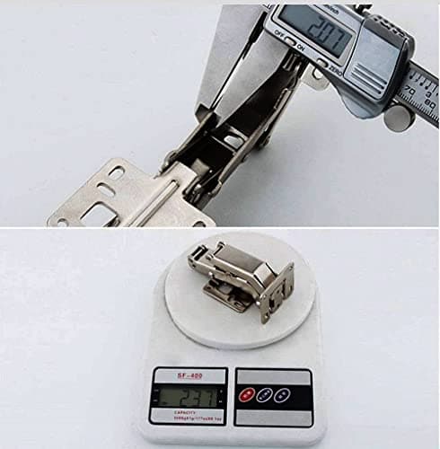 170 Degree Hinges Frameless Cabinet Door Hinges Hidden Hydraulic Adjustable Mounting Hinges Soft Closing Stainless Steel Buffer Damping Wardrobe, 1 Pair (Full Coverage) (2 Pair)