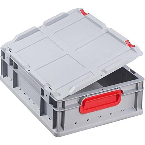 Allit 456710 Eurobox"422" 15.75x11.81x8.66" Closed Handles In Grey/Red