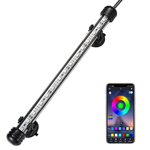GreenSun LED Lighting Aquarium Light, LED Fish Tank Lights Waterproof with APP Control, RGB Multicolor Submersible LED Light Underwater Strip Light for Fish Tank (28cm/11 Inches)