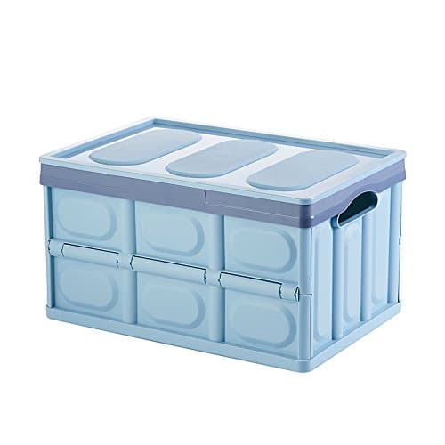 BAGESNL Folding/car/portable/Large/storage box/trunk storage/plastic/finishing box/toys/clothes/household/60L/four colors, 53x36x29, blue
