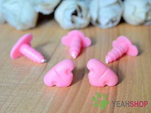 15mm Pink Cat Nose/Safety Nose/Plastic Nose - 25pcs
