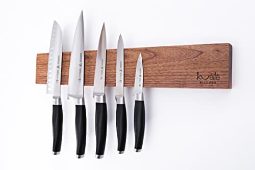 Heavy Duty Knife Holder, Walnut Wood Magnetic Knife Bar, Knife Block Storage Strip 18"