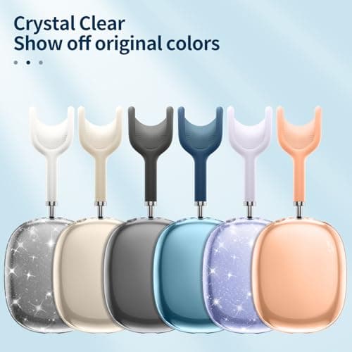 Fintie Case Cover for AirPods Max Headphone, Soft TPU Clear Anti-Scratch Protective Cover, Transparent Accessories Skin Protector for Airpods Max, Clear Orange