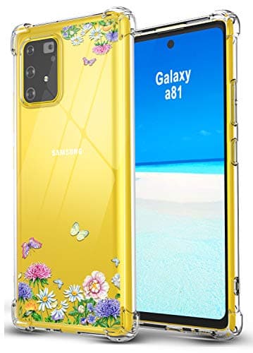 SunRemex Galaxy Note 10 Lite (2020) Case,Galaxy A81 Case,Galaxy M60S Case,Flowers and Butterflies Clear Soft TPU Bumper Case for Samsung Galaxy Note 10 Lite (2020) (Butterflies)