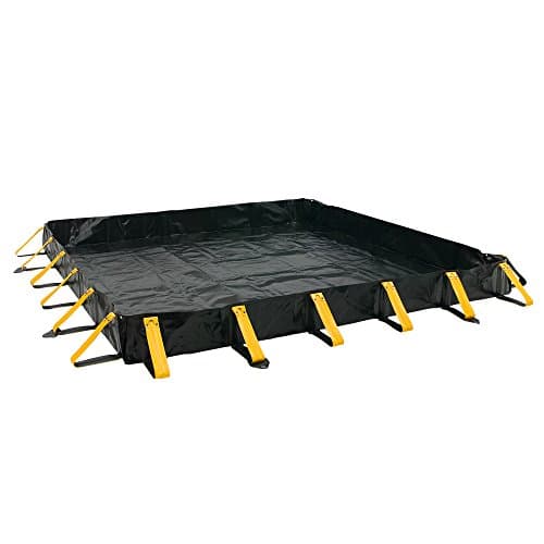 AIRE INDUSTRIAL 911-040612 Portable Containment Berm, 180 gal Spill Capacity, 4' Length x 6' Width x 12" Height, 30oz. Industrial strength geotextile fabric, Black