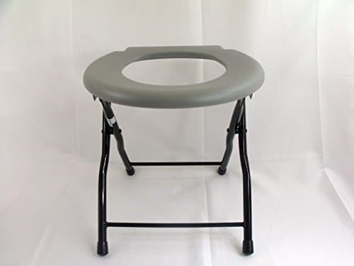 Folding Commode Chair Steel Portable Camping Toilet Seat, 250 Pounds Capacity by KX Medical