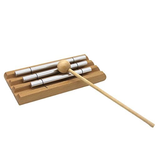 Meditation Chime,Percussion Instrument with Mallet for Prayer, Yoga, Eastern Energies, Musical Chime Toys for Meditation Yoga Perfect Gift Children, Teachers' Classroom Reminder Bell (Three tones)