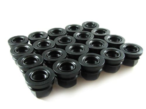 ezaccessoryWheel Lug Nuts Replacement for Ford F250 F350 2003-2025 14x1.5 Thread Flat Washer Black Set of 32