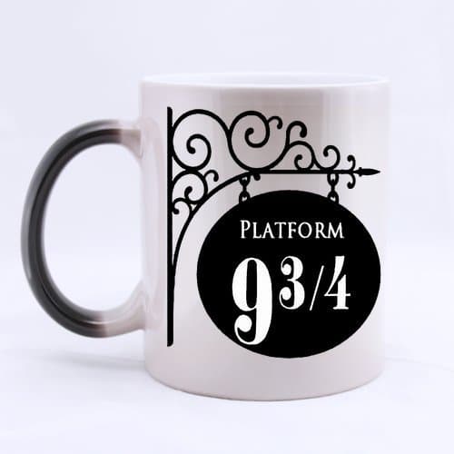 Custom Platform 9 3 4 Harry Potter Hogwarts Express Math Ceramic Magic Color Changing Morning Coffee Tea Drinking Mug Funny Mugs-Heat Sensitive (11 oz)
