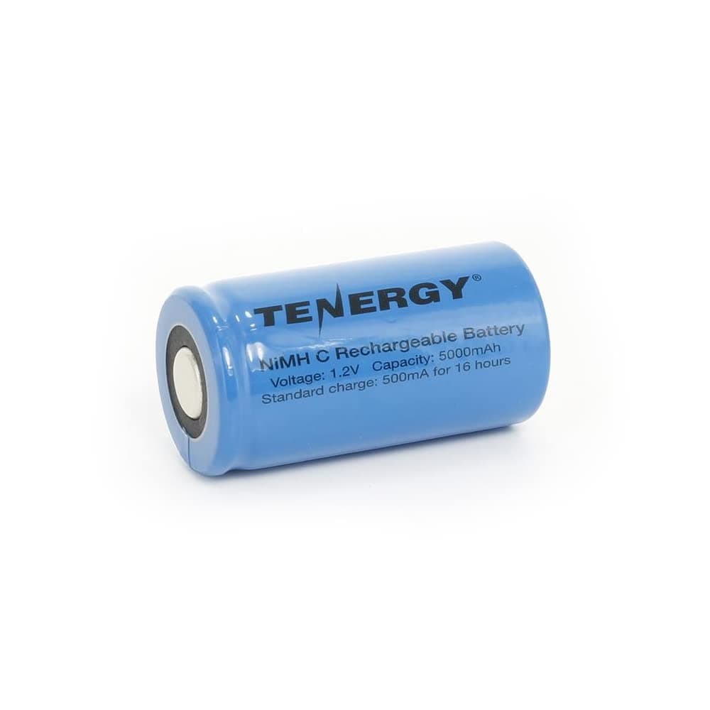 Tenergy C 5000mAh NiMH Flat Top Rechargeable Battery (NO TABS)