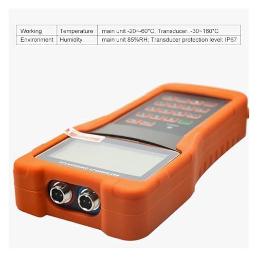 Handheld Ultrasonic Flow Meter TUF-2000H Portable Handheld Ultrasonic Flow Meter With Clamp On Sensor TM-1(DN50-700mm) Water Flowmeter With Clamp-on Transducers for Industrial,220V