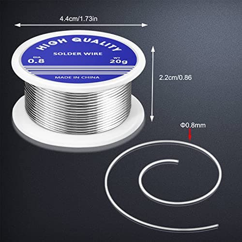 Solder Wire,0.8mm Soldering Wire Lead Free Sn99.3 Cu0.7 with Rosin Core for Electronic Electrical Soldering Components Repair and DIY. (20 G)