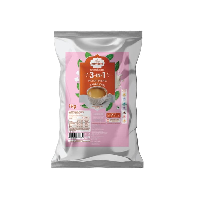 Namaste Chai Instant Tea Premix| Value Pack | Easy To Make Tea | Ready Mix (1 KG, Powder) (Kadak)