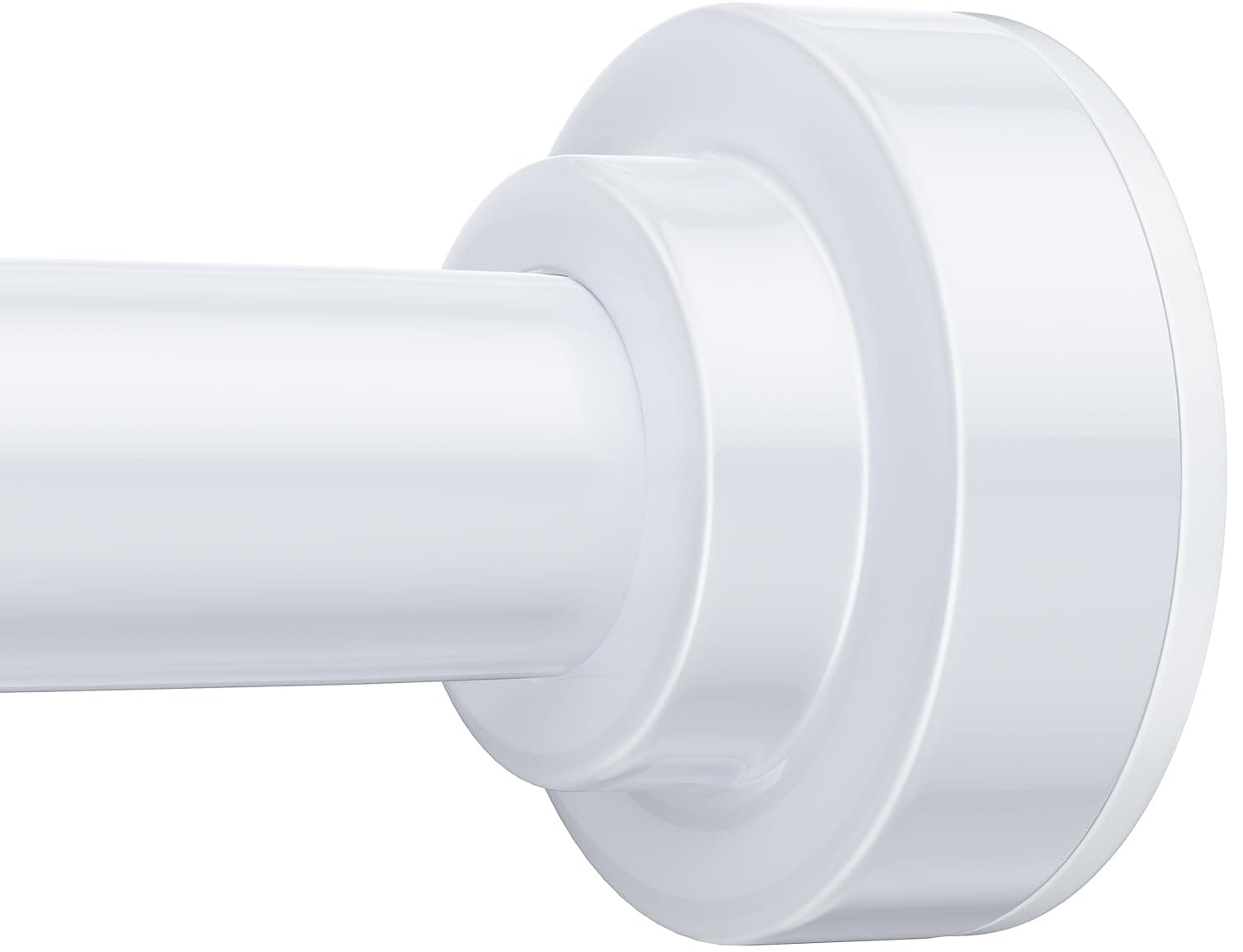 TEECK Shower Curtain Rod, 32-43 inch Adjustable Spring Tension Curtain Rod, Never Rust Anti-Slip Shower Curtain Rod for Bathroom, No Drilling, Never Collapse, Easy to Use, White