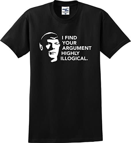 Utopia Sport Spock I Find Your Argument Highly Illogical Funny T-Shirt (S-5X) (Small, Black)