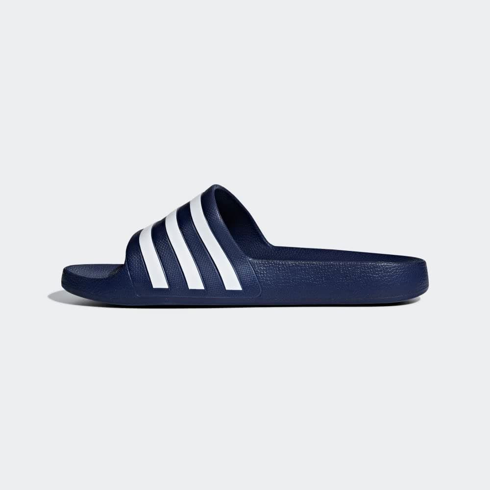 adidas Unisex Adilette Aqua Slides Sandal, Dark Blue White Dark Blue, 9.5 UK Men/ 10.5 UK Women