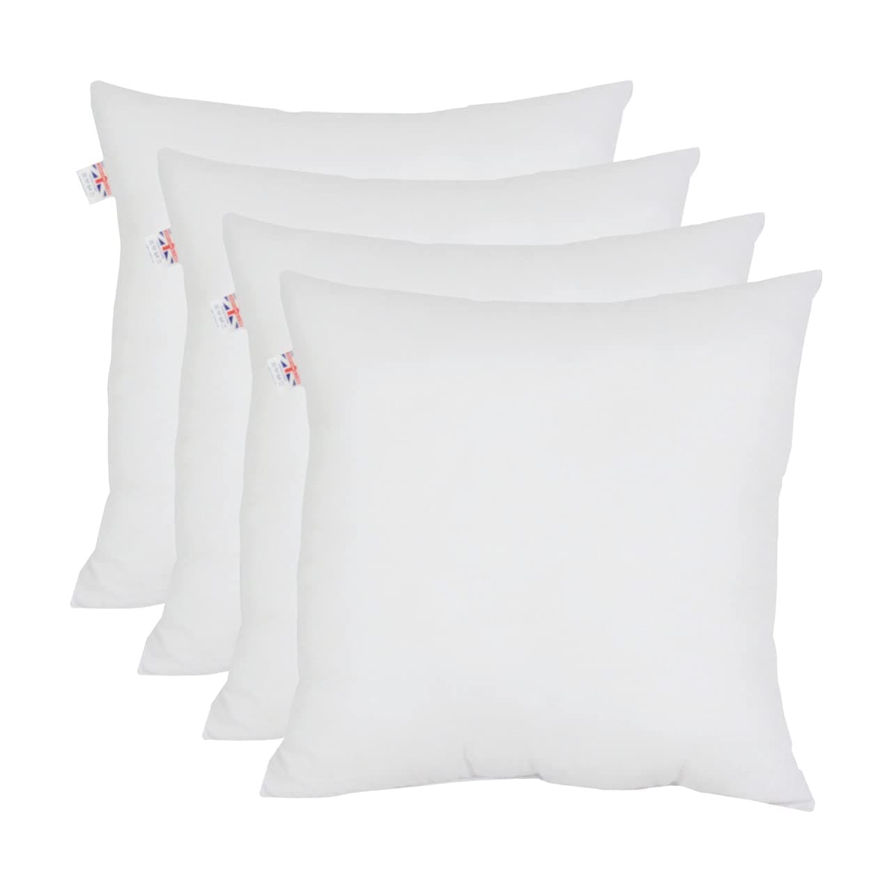 Set of 4-75cm x 75cm Luxury Hollowfibre New White Cushion Pad Inner Stuffer Pillow Polyester Insert Square Hypoallergenic (Pack of 4 | 30" x 30")