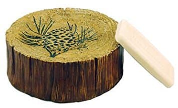 Country Collection Faux Rustic Wood Log Pine Cone Bar Soap Dish Holder, 5-inch