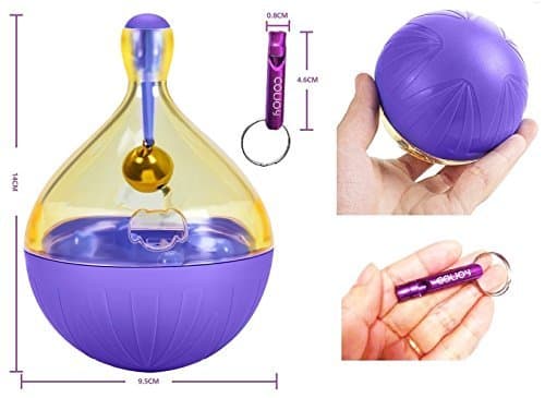 COLJOY Tumbler Interactive Dog Toys - with Dog Training Whistle Best Treat Dispensing Dog Toy Wobble Dog Toy for Puppy and Small Medium Large Dogs - Fill Chew Toy with Treats to Stop Boredom Purple