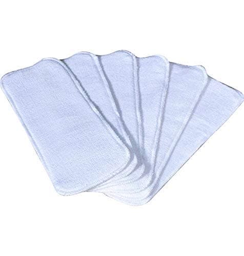 THE LITTLE LOOKERS Reusable Wet Free Inserts for Cloth Diapers | Nappy Liners for Pocket Diapers | Layered Pad for Cloth Diaper/Nappies for Newborns/Toddlers (White, Pack of 6)