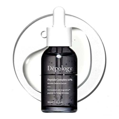 Depology Peptide Complex 10% Wrinkle Defense | Argireline™ Peptide Serum | Hydrating Face Serum Targets Dynamic Wrinkles | Vitamin C & Hyaluronic Acid Serum 1.01 fl oz