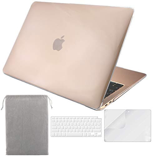 Sykiila for 2020 2019 MacBook Air 13 Inch Case New Model A2179 A1932 with Touch ID & Retina Display 4 in 1 Hard Shell Case & Sleeve & HD Screen Protector & Keyboard Cover - Crystal Clear