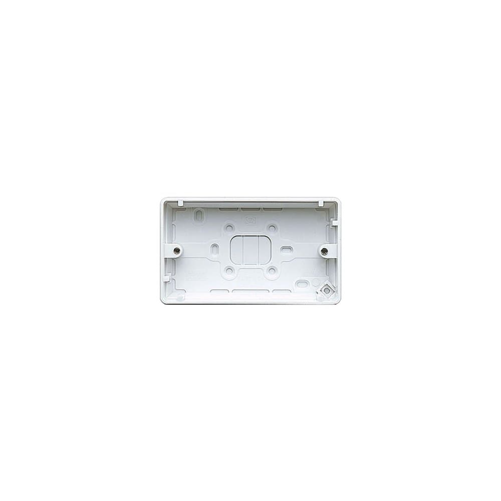MK Electric K2142WHI Moulded Surface Mounting Box for 2 Gang Logic Plus Power Accessories, White, 30 mm
