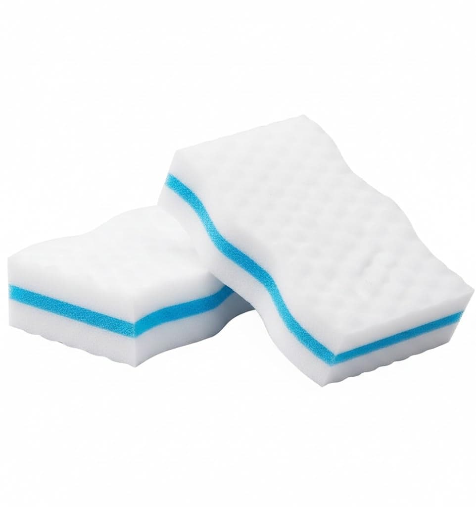 Magic Eraser Sponge |Nano-tech Advanced Sandwich Design Stain Remover Sponge | Pen Marks Switch Boards Taps Wall Stain Remover Glass Shoes Sneakers Cleaning Sponge (Pack of 2)