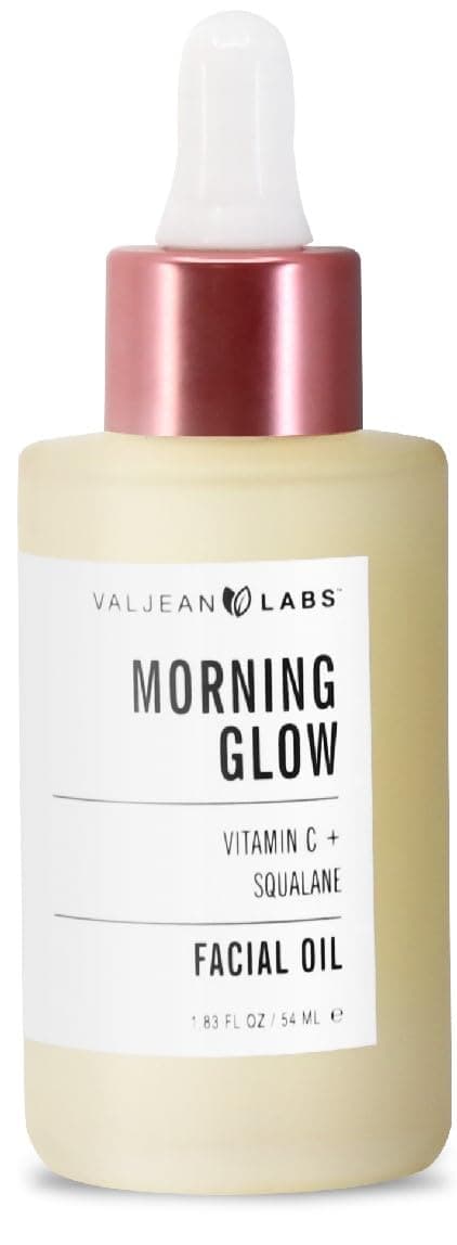 VALJEAN LABS Morning Glow Facial Oil, Vitamin C & Squalane, All Skin Types, Hydrating & Brightening, 1.83 Fl Oz