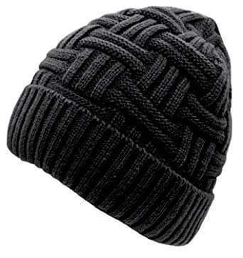 EASY4BUY Men's Winter Warm Knitting Hats Wool Baggy Slouchy Beanie Hat Skull Cap (Black, One Size)