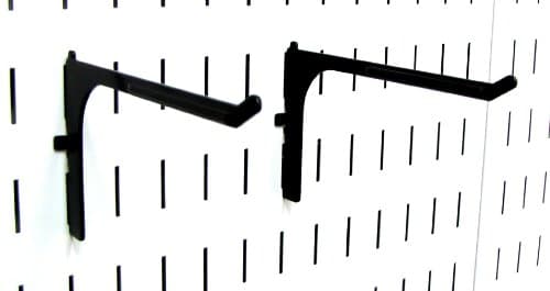 Wall Control 6in Reach Extended Hook Pair - Slotted Metal Pegboard Hooks Pegboard and Slotted Tool Board – Black