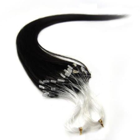 100s 20" Remy Loops Micro Rings Tipped Human Hair Extensions 1b# Off Black 50g