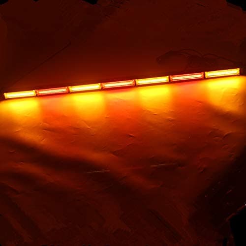HEHEMM Car Emergency Strobe Light, 12/24V Car Emergency Light 126W COB LED Traffic Advisor Hazard Warning Traffic Light Fog Lamp Strobe Beacons Light Offroad Flashing Light Bar (Amber/Red)