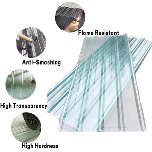 Clear Roof Sheet,FRP Clear Roof Sheet,Insulating Roofing Cladding Panel,Sun Roofing Tiles Fiberglass Daylighting Panels,Rainproof Carport,Roof Panels,for Garage Carport(Color:3pcs,Size:0.9*0.8m/35*31i