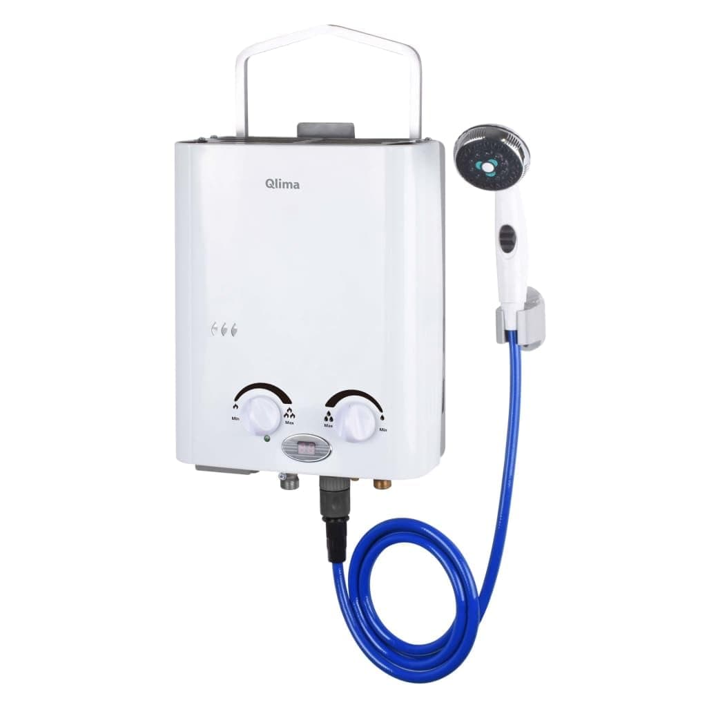 Qlima Portable Gas Water Heater White Hand Wash Showering Plumbing Boiler Unit
