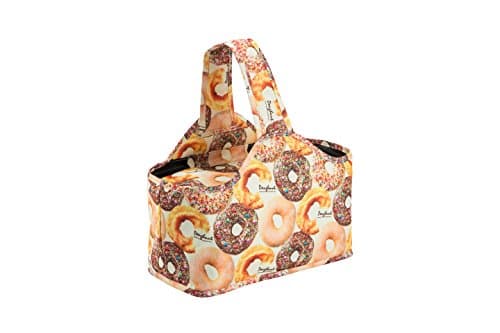 Kids Foldable Reusable Insulated Thermal Picnic Lunch Bag Box Tote W/ Zipper Closure Carrying Handle (Donut)