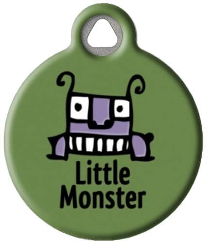 Dog Tag Art Custom Pet ID Tag for Dogs - Little Monster - Large - 1.25 inch