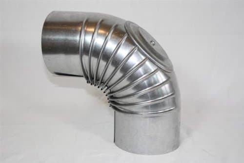 Oven Pipe Flue Bend 90° with Door FAL 150 Diameter 0.6 MM thick