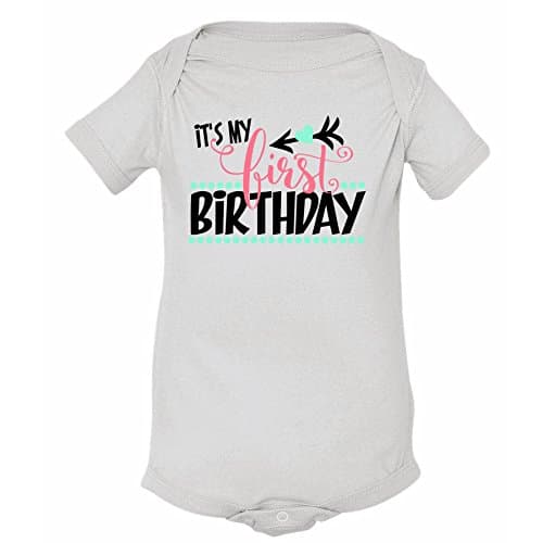 My First Birthday Baby Bodysuit, Funny Bodysuit, With Saying, Graphic