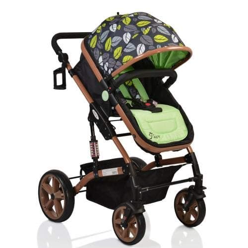 Pavo Italia Luxury 600D Linen Stroller Cum Carry Cot with One-Touch Braking System (Beige, 6-36 Months)
