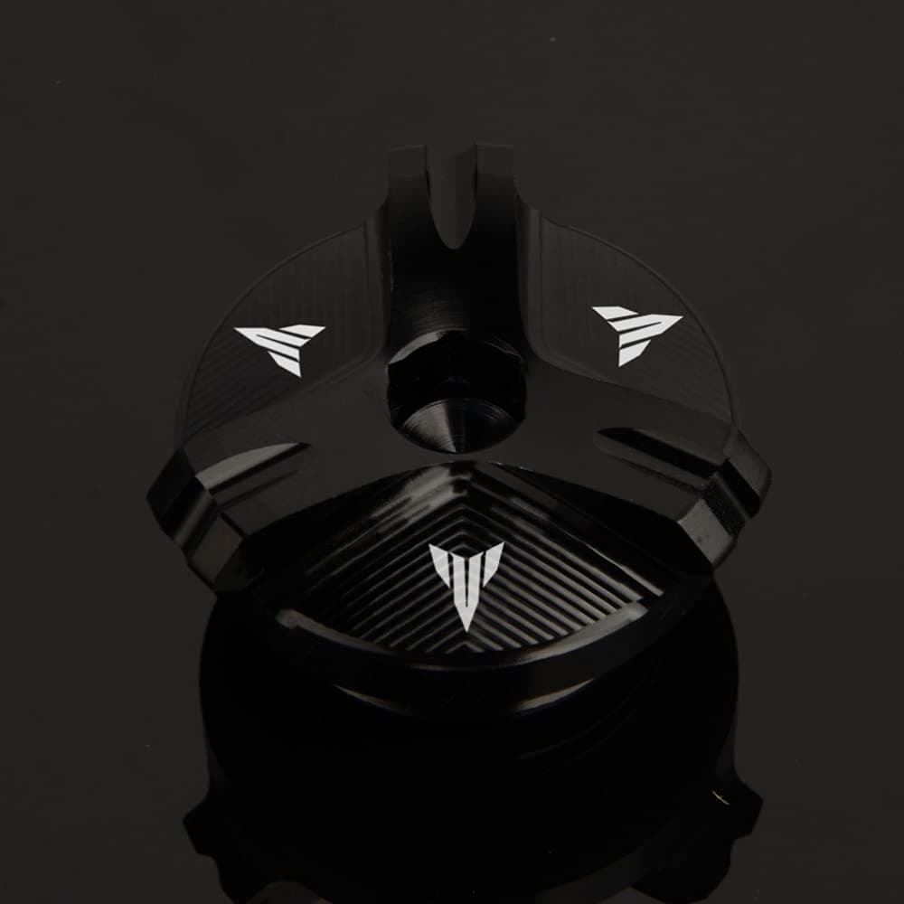 Motorcycles Engine Oil Filler Cap, Universal Crankcase Cap CNC Screw Cover Plug Transmission Oil Screw For Yamaha MT01 MT03 MT25 MT07 FZ07 MT10 FZ10 (Black)
