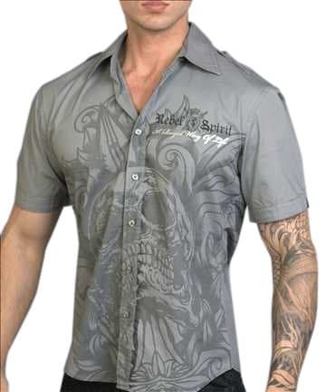 Rebel Spirit Skull Shirt (Gray)