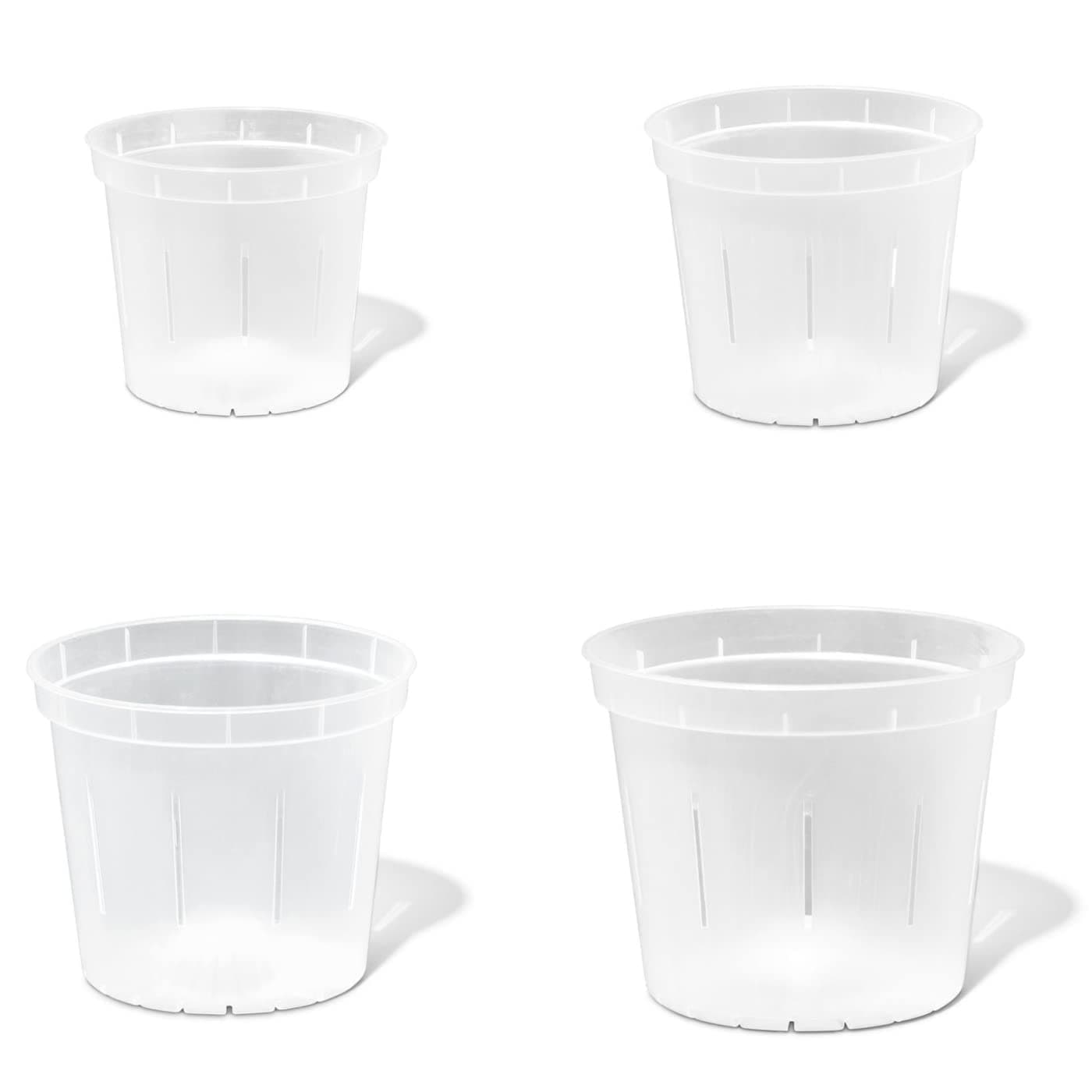 rePotme Orchid Pot Growers Assortment (8 Slotted Clear Orchid Pots - 2 Each of 3, 4, 5, 6 Inch) - Premium Orchid Planters, Orchid Pots with Holes for Repotting